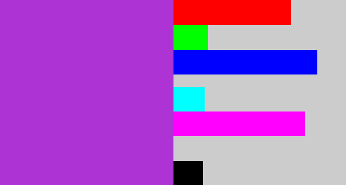 Hex color #ae33d4 - barney