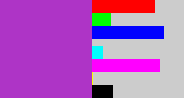 Hex color #ae34c6 - barney