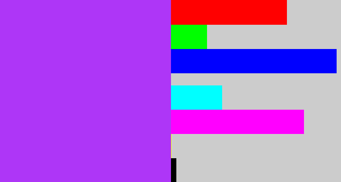 Hex color #ae36f7 - electric purple