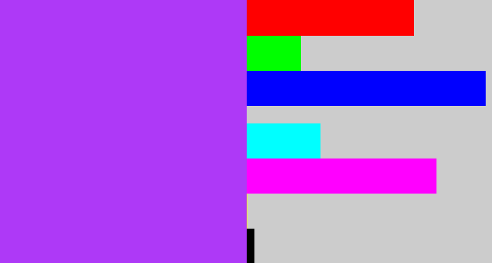 Hex color #ae39f7 - electric purple