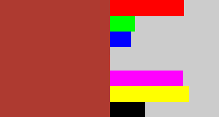 Hex color #ae3a30 - brick