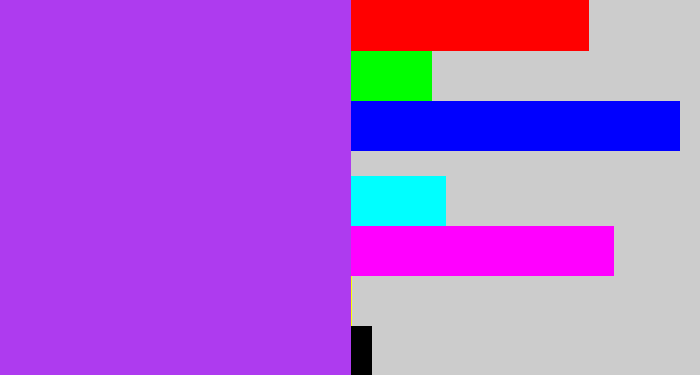 Hex color #ae3bef - lightish purple