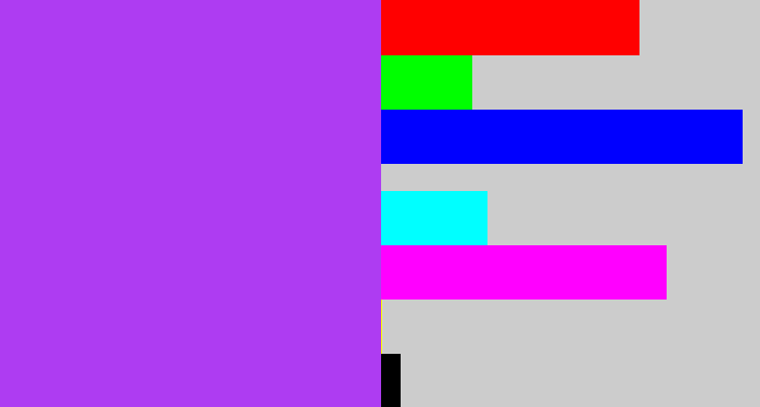 Hex color #ae3cf2 - lightish purple