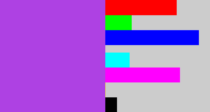 Hex color #ae41e3 - lightish purple