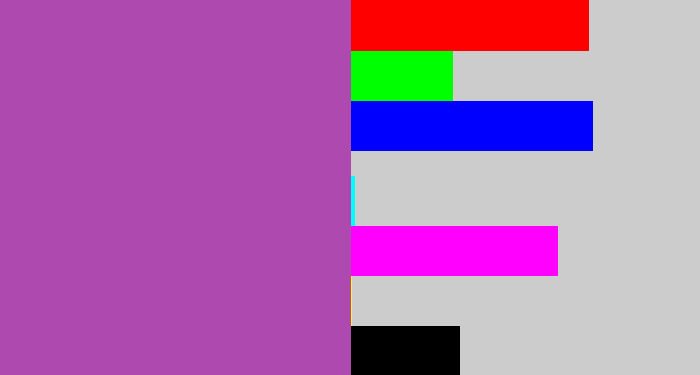 Hex color #ae49b0 - ugly purple