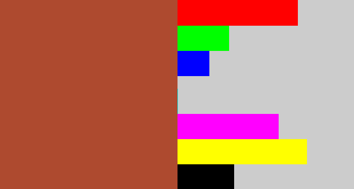 Hex color #ae4a2f - sienna