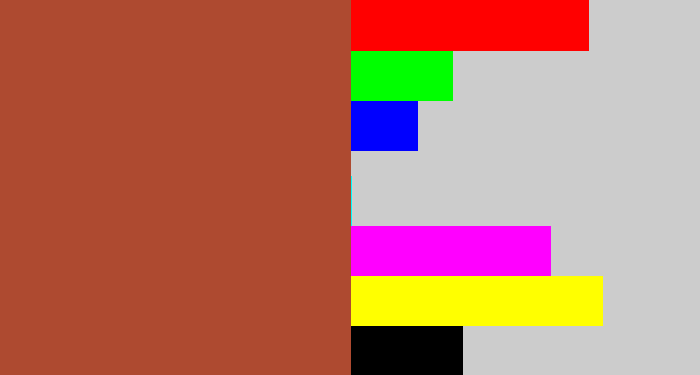 Hex color #ae4a30 - sienna