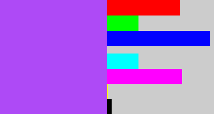Hex color #ae4af6 - lighter purple