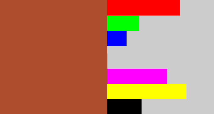Hex color #ae4d2d - sienna