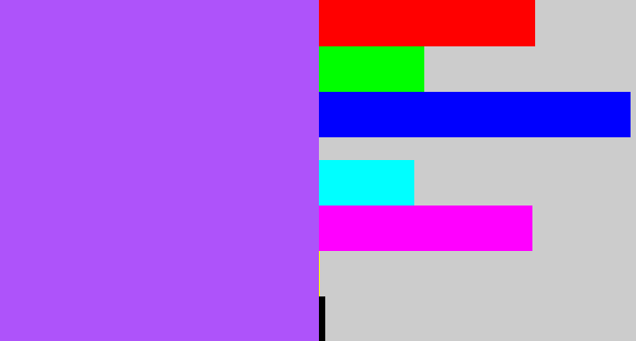 Hex color #ae53fa - lighter purple