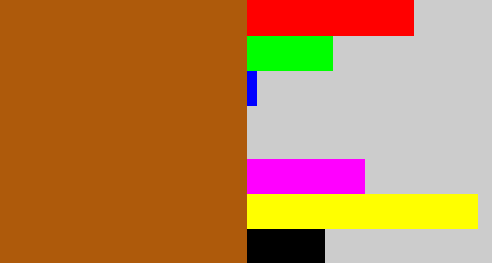 Hex color #ae5a0b - raw umber