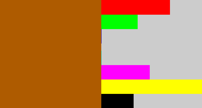 Hex color #ae5b00 - orangey brown