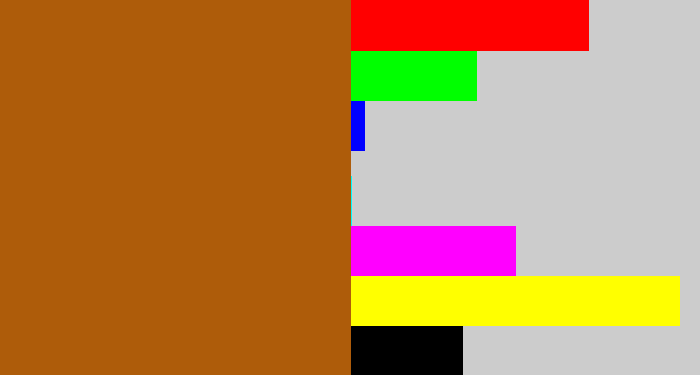 Hex color #ae5c0a - raw umber