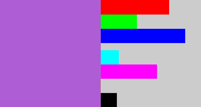 Hex color #ae5dd5 - lightish purple