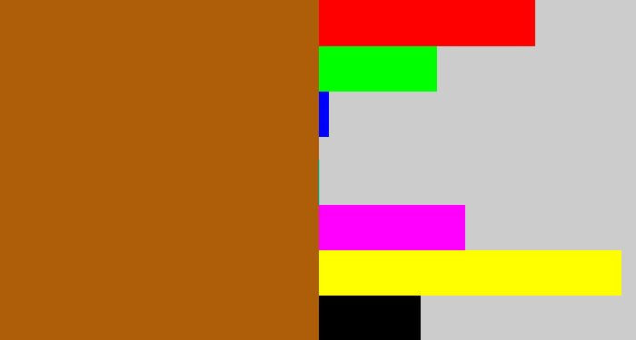 Hex color #ae5e08 - orangish brown