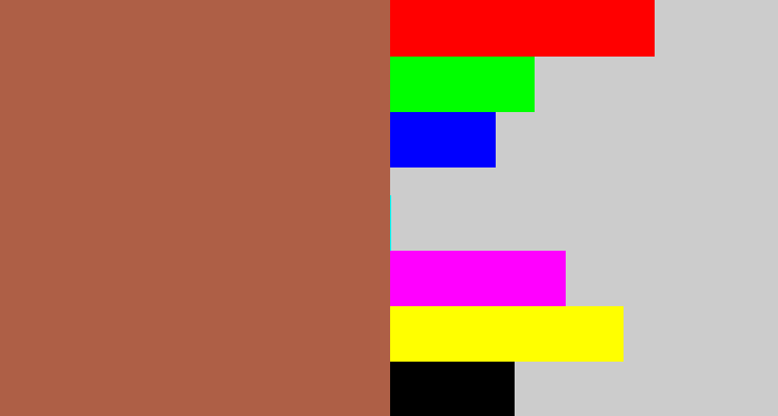 Hex color #ae5f46 - earth