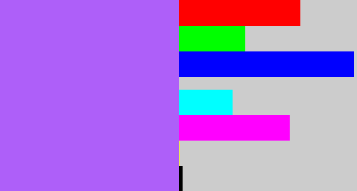 Hex color #ae5ff9 - lighter purple