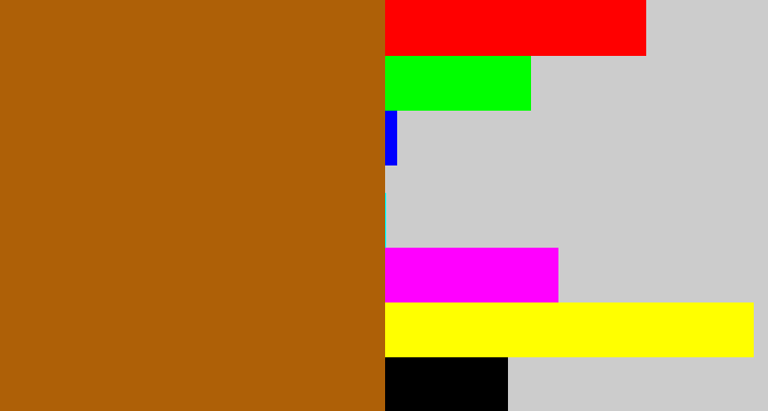 Hex color #ae6007 - orangish brown