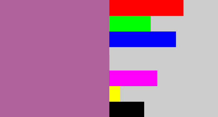 Hex color #ae629c - dark lilac