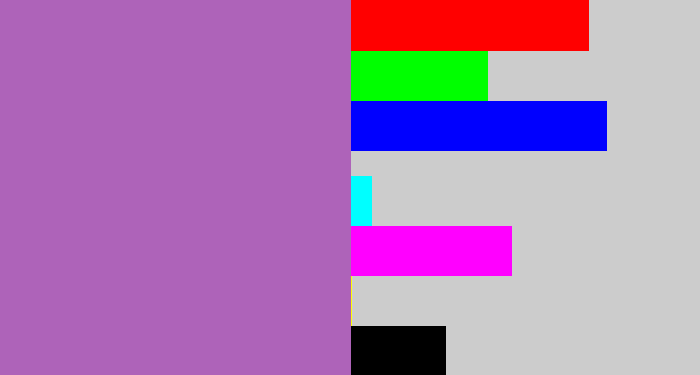 Hex color #ae63b9 - soft purple