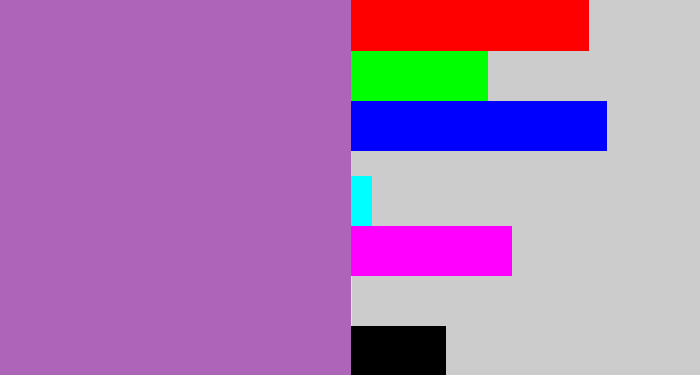 Hex color #ae64b9 - soft purple
