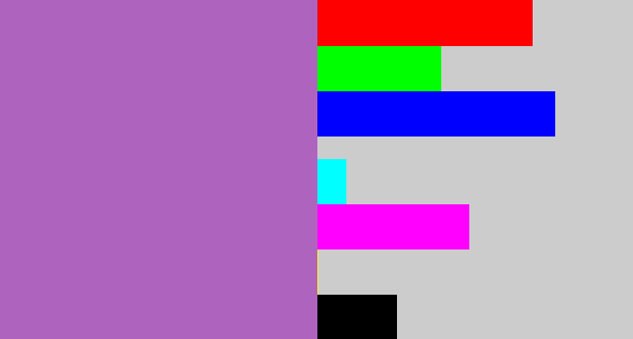Hex color #ae64bf - soft purple