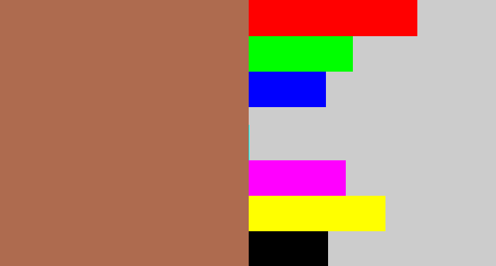 Hex color #ae6b4f - clay