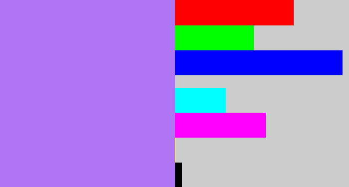 Hex color #ae74f4 - light urple