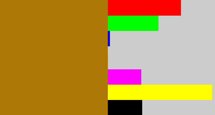 Hex color #ae7806 - mustard brown