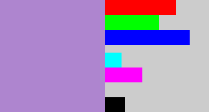 Hex color #ae85cf - pale purple