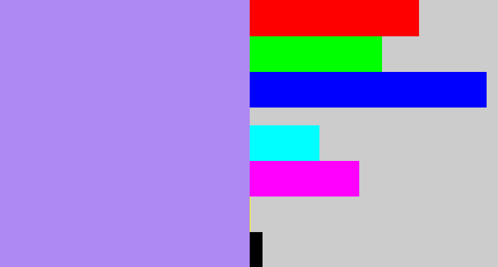 Hex color #ae88f3 - light purple