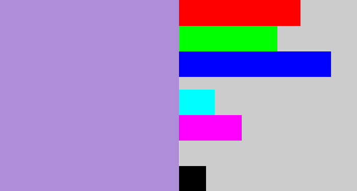 Hex color #ae8dd9 - pale purple