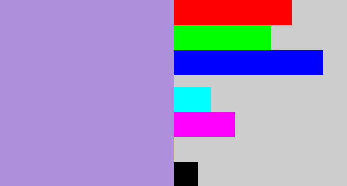 Hex color #ae8fdb - pale purple