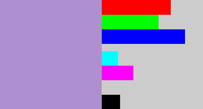 Hex color #ae90d0 - pale purple