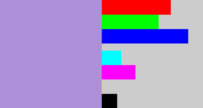 Hex color #ae90d8 - pale purple