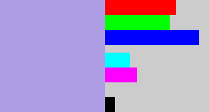 Hex color #ae9de5 - pale purple