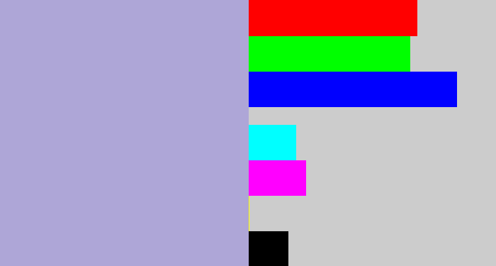 Hex color #aea6d7 - pale purple