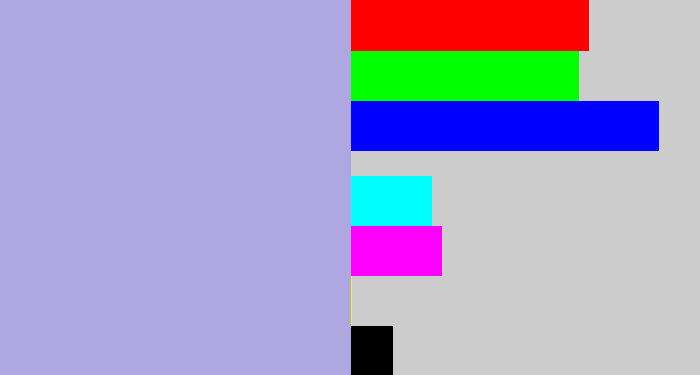 Hex color #aea7e1 - pale purple
