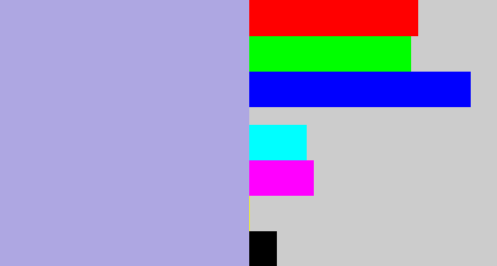 Hex color #aea7e2 - pale purple