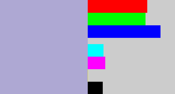 Hex color #aea8d3 - pale purple
