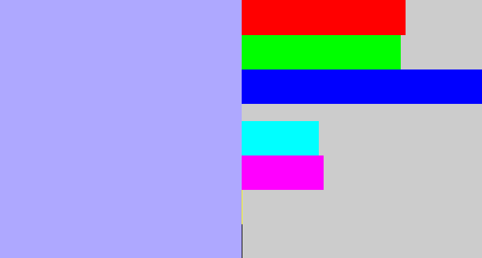 Hex color #aea8ff - pastel blue