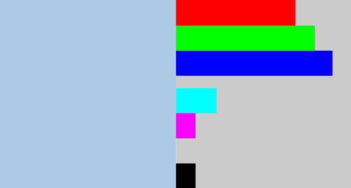 Hex color #aec9e3 - light blue grey