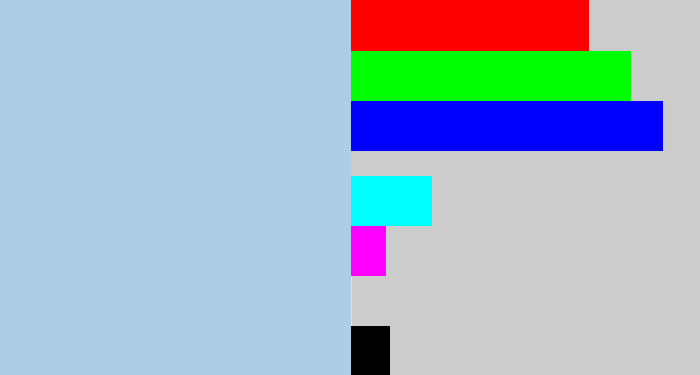 Hex color #aecce3 - light blue grey