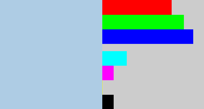Hex color #aecce4 - light blue grey