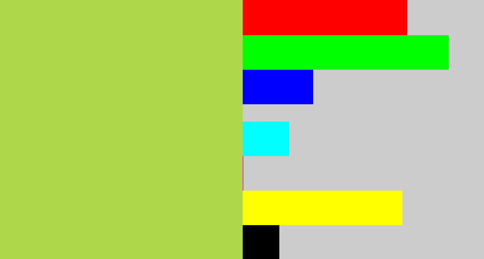 Hex color #aed84a - kiwi