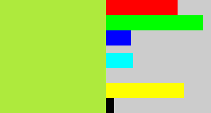 Hex color #aeea3d - kiwi