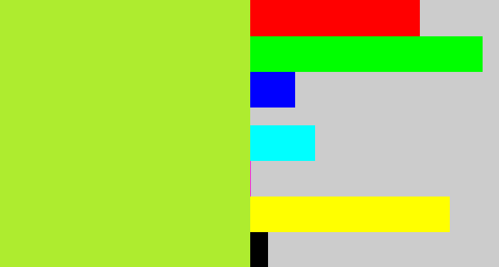 Hex color #aeec2f - yellowy green