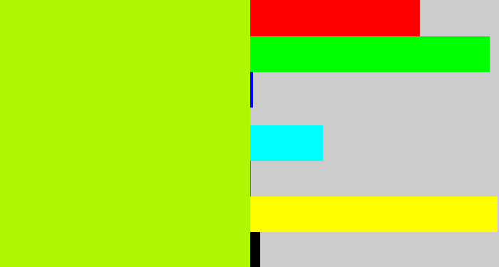 Hex color #aef602 - lemon green