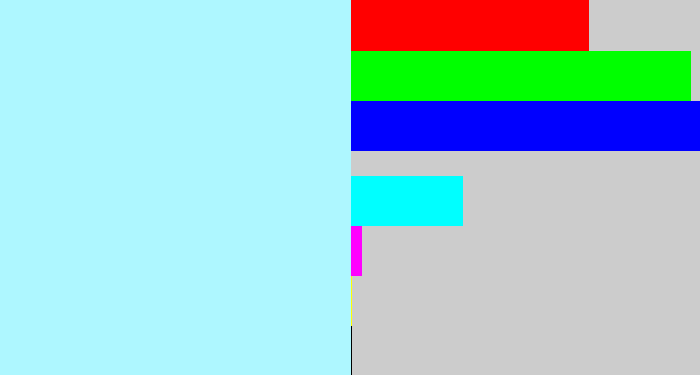 Hex color #aef7ff - light cyan