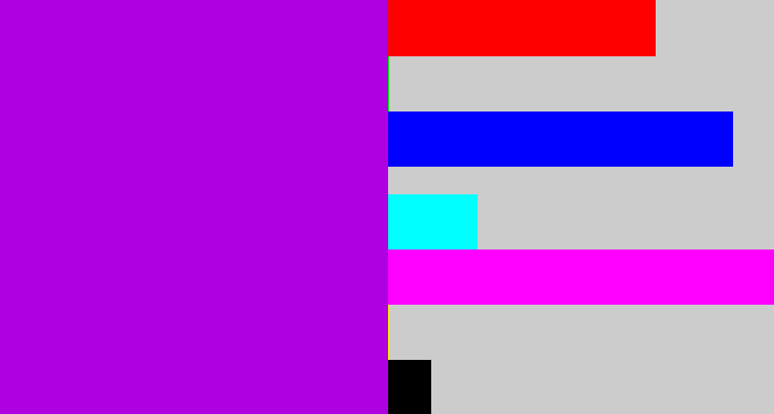 Hex color #af00e2 - vibrant purple